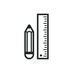 Pencil and ruler icon