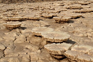 Salt ponds, bubbling chimneys and salt terraces form the bottom of the volcanic crater Dallol, Ethiopia: The Hottest Place on Earth,Danakil Depression,North Ethiopia,Africa