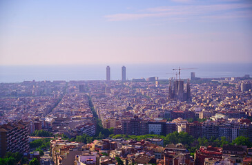 An aerial view of Barcelona, Spain