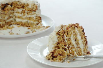 Delicious carrot cake, food photo.