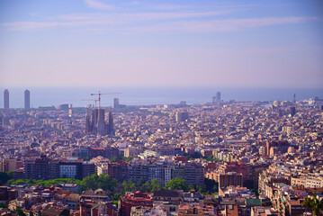 An aerial view of Barcelona, Spain