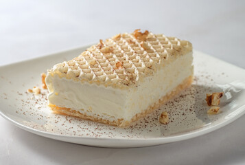 Delicious ice cream sandwich on a plate.