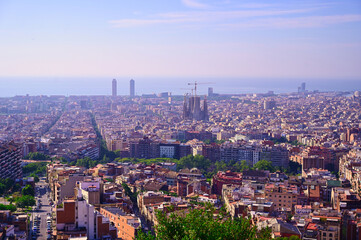 Fototapeta na wymiar An aerial view of Barcelona, Spain