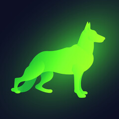 Naklejka premium Vector Green Dog Illustration