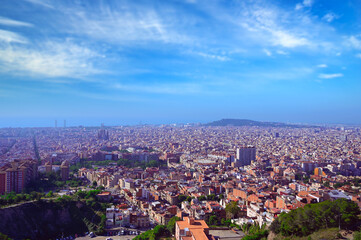 An aerial view of Barcelona, Spain