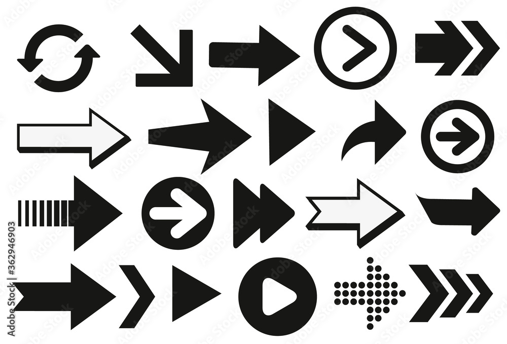Poster arrows vector collection with elegant style and black color.