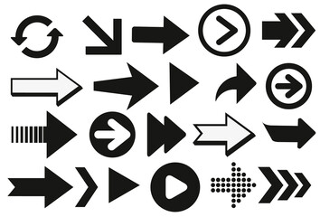 Arrows vector collection with elegant style and black color.