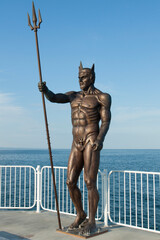 Sculpture of Neptune on sea pier, resort complex St. St. Constantine and Helen, Varna, Bulgaria © Iva