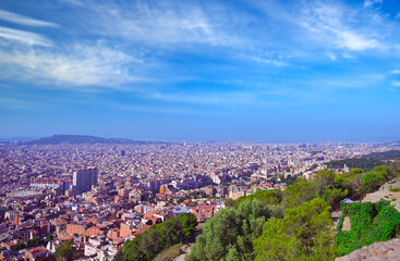 An aerial view of Barcelona, Spain