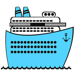 Vector drawing of a sea cruise ship. Isolated drawing. - 362947105