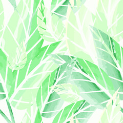 Vector Color Abstract Leaf Seamless Pattern