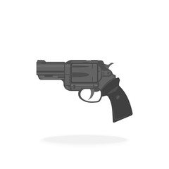 Revolver Gun Firearm Vector Icon Illustration Sign Symbol