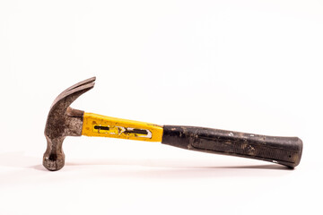 Used claw hammer isolatedon a white background