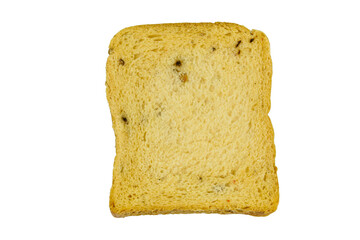 Slice of fresh white bread with spices isolated on a white background