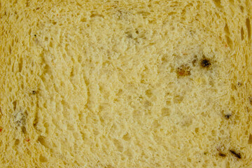 Texture of the fresh white bread with spices. Food background