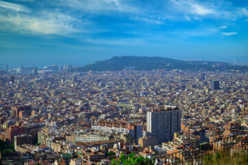 Naklejka na ściany i meble An aerial view of Barcelona, Spain