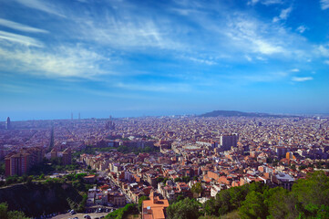 An aerial view of Barcelona, Spain