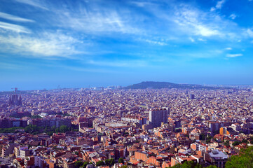 An aerial view of Barcelona, Spain