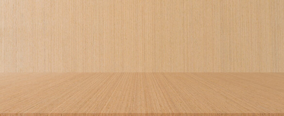 close up front view of modern sepia wood with tabletop background for show , promote content or product on display