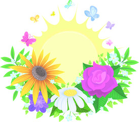 Vector Color Summer Flowers Illustration