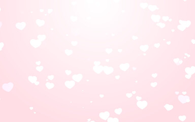 Valentine day white hearts on pink background.