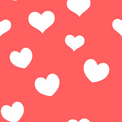 Seamless pattern of hearts. Universal print. Loopable love texture. Romantic background for designs.