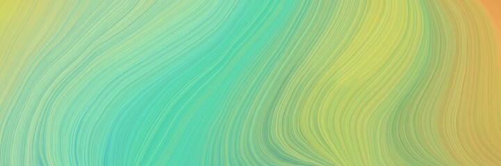 colorful and elegant vibrant background graphic with modern soft curvy waves background illustration with dark sea green, dark khaki and medium aqua marine color