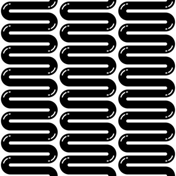 Simple Wave of  Shiny Glossy sauce ketchup flat effect  illustration Black White Monochrome Seamless Pattern Background Wallpaper. Food Pattern for Textile, fabric, paper, print, decor, interior, etc