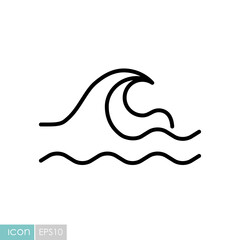 Sea waves vector icon. Nature sign