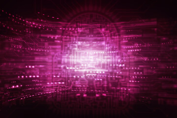 2d illustration Safety concept: Closed Padlock on digital background