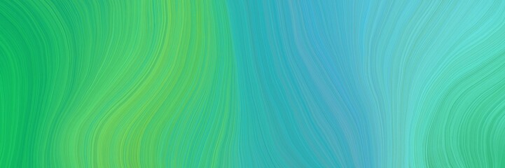 colorful and elegant vibrant abstract art waves graphic with modern soft curvy waves background illustration with medium aqua marine, medium turquoise and medium sea green color