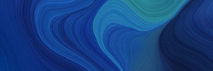 colorful and elegant vibrant abstract art waves graphic with contemporary waves design with midnight blue, teal blue and very dark blue color