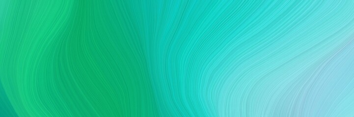 colorful and elegant vibrant artistic art design graphic with modern waves background design with sky blue, dark cyan and turquoise color