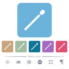 Matchstick flat icons on color rounded square backgrounds