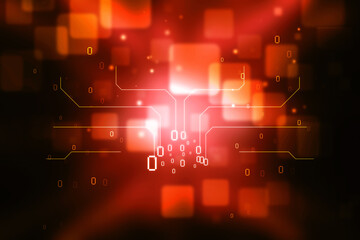 2d illustration Abstract futuristic electronic circuit technology background