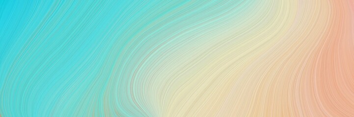 colorful and elegant vibrant background graphic with modern waves background design with pastel gray, wheat and medium turquoise color