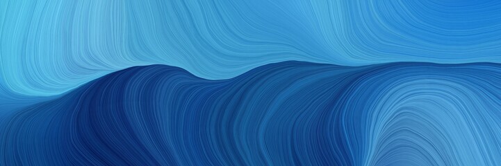 colorful and elegant vibrant creative waves graphic with modern soft swirl waves background design with steel blue, midnight blue and strong blue color
