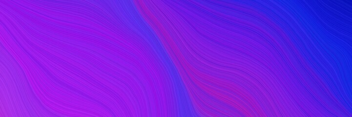 Obraz premium colorful and elegant vibrant artistic art design graphic with smooth swirl waves background illustration with blue violet, medium blue and dark violet color