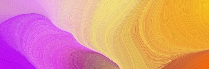 colorful and elegant vibrant artistic art design graphic with modern curvy waves background illustration with pastel orange, violet and medium orchid color