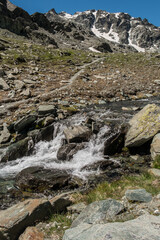Water flowing down a glacier