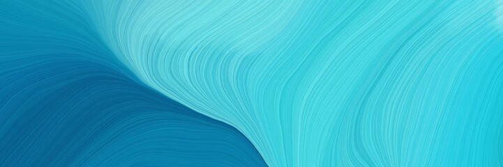 colorful and elegant vibrant abstract artistic waves graphic with contemporary waves illustration with medium turquoise, dark cyan and light sea green color