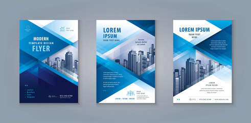 Business Leaflet Brochure Flyer Template Design Set. Corporate Flyer Template A4 Size