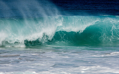 Waves on the west shore of Molokai, Hawaii.