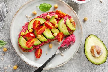 Homemade fresh vegan sandwich on plate