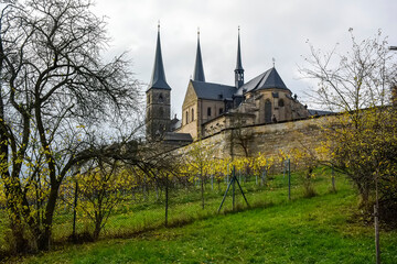 Obraz premium View of Michaelsberg Abbey or St. Michael's Abbey Kloster Michelsberg, Bamberg, Bavaria, Germany. November 2014