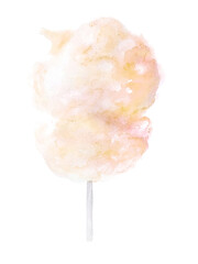Beige vanilla cotton candy vintage watercolor illustration isolated on a white background suitable for food designs