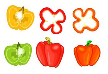 set of colorful peppers