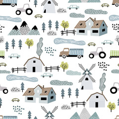 houses seamless pattern