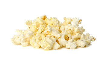 Tasty popcorn isolated on white background. Food for cinema