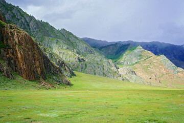Mountain landscape in the Ongudaysky district of Altai